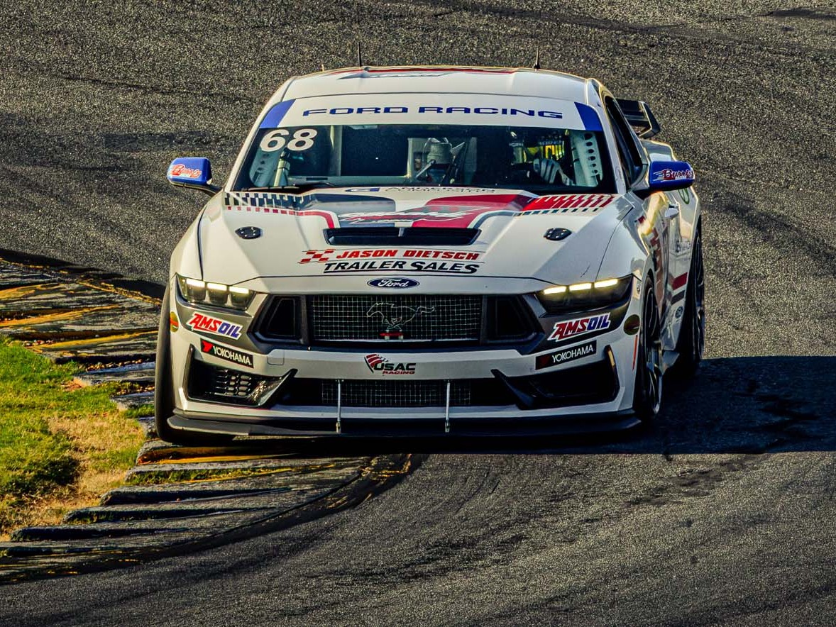 Craig Capaldi's #68 Mustang Dark Horse R on track at Michelin Raceway Road Atlanta